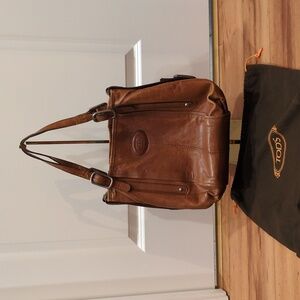Tod's Vintage G-Line Bag Brown Leather Easy Sacca PROJECT Shoulder Purse Dustbag